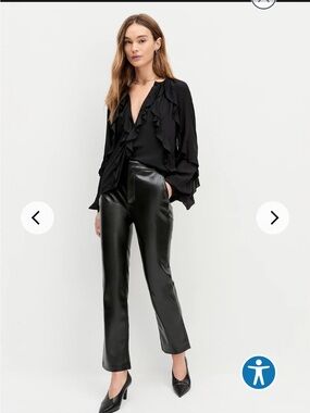 NWOT Favorite Daughter Vegan Leather Faux Leather Pant size 28 Black